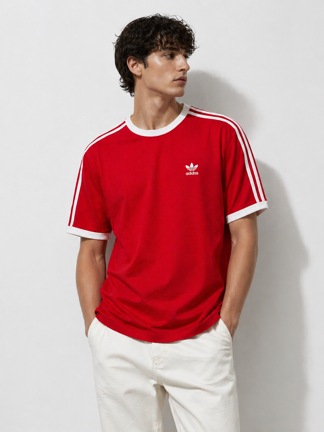 Adidas Three-Stripe Crewneck T-Shirt