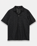 Midnight Floral Textured Short Sleeve Shirt