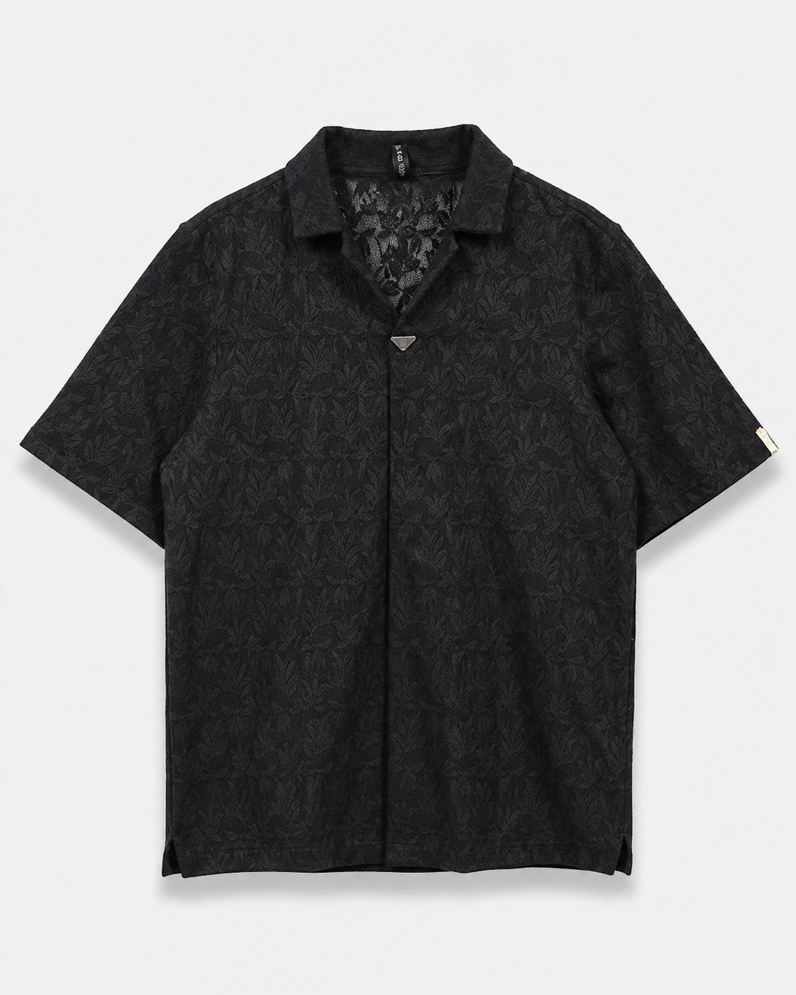 Midnight Floral Textured Short Sleeve Shirt